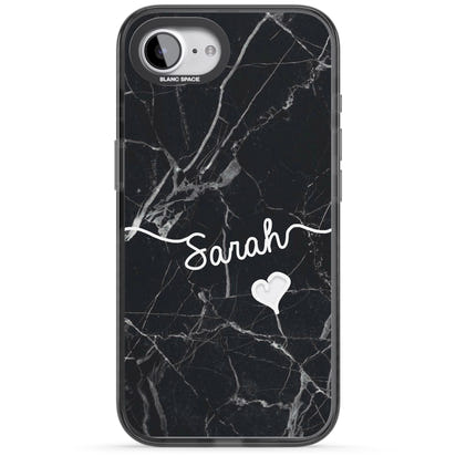 Personalised Black Marble Heart