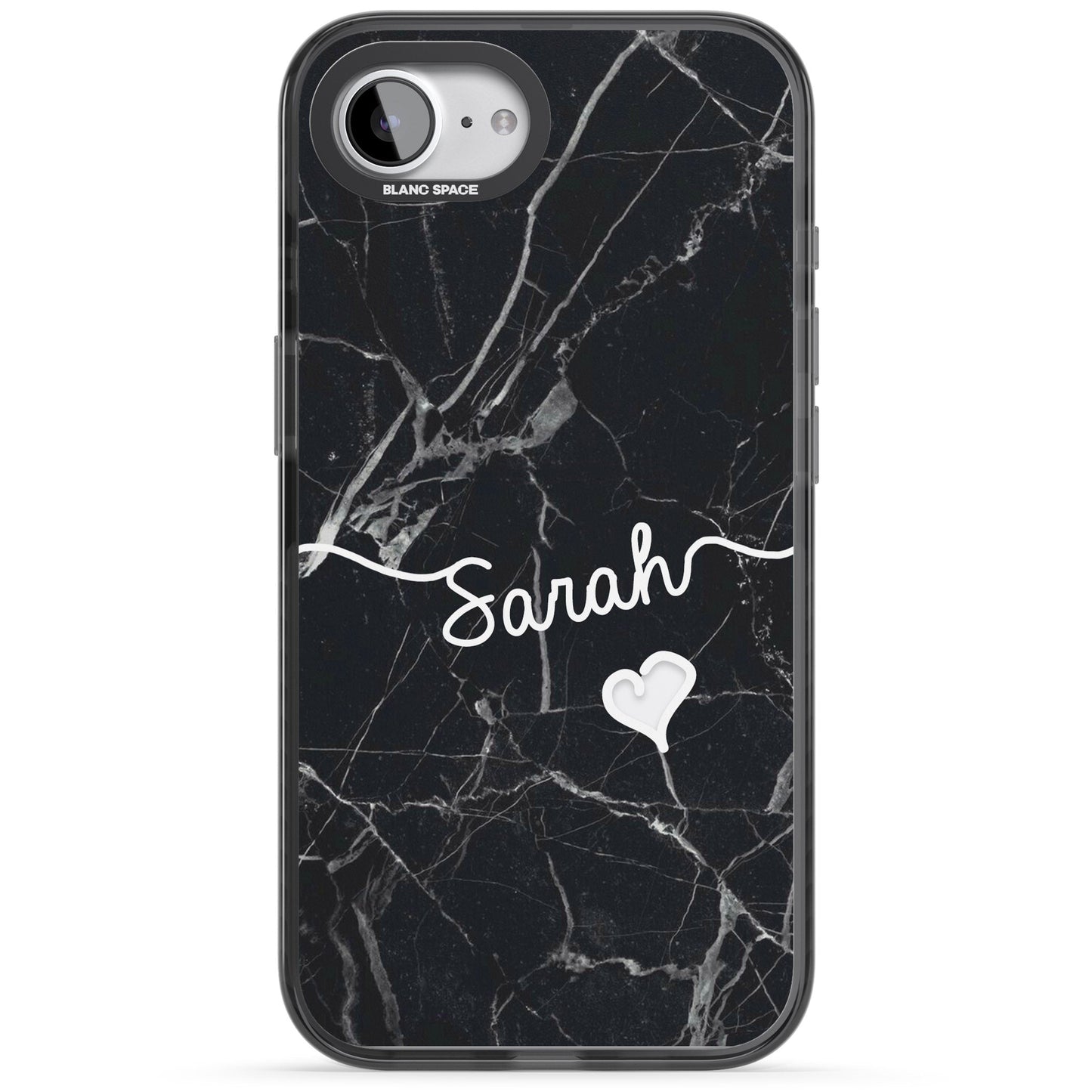 Personalised Black Marble Heart