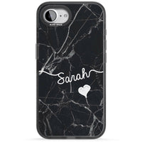 Personalised Black Marble Heart