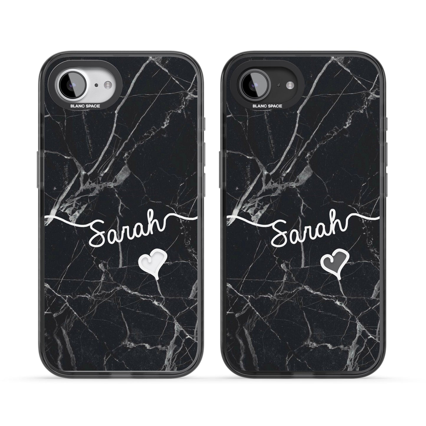 Personalised Black Marble Heart