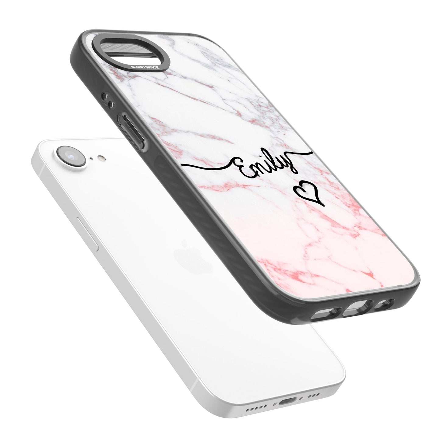 Personalised Pink Fade Marble Heart