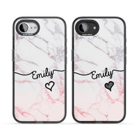 Personalised Pink Fade Marble Heart