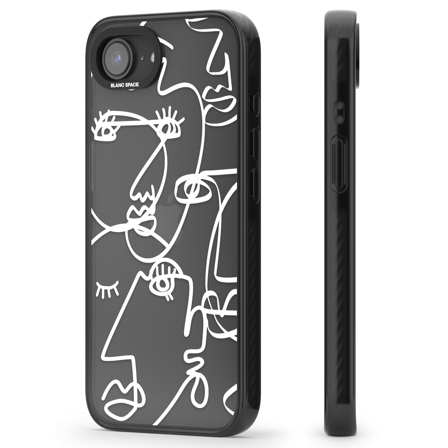 Abstract Line Art White Clear