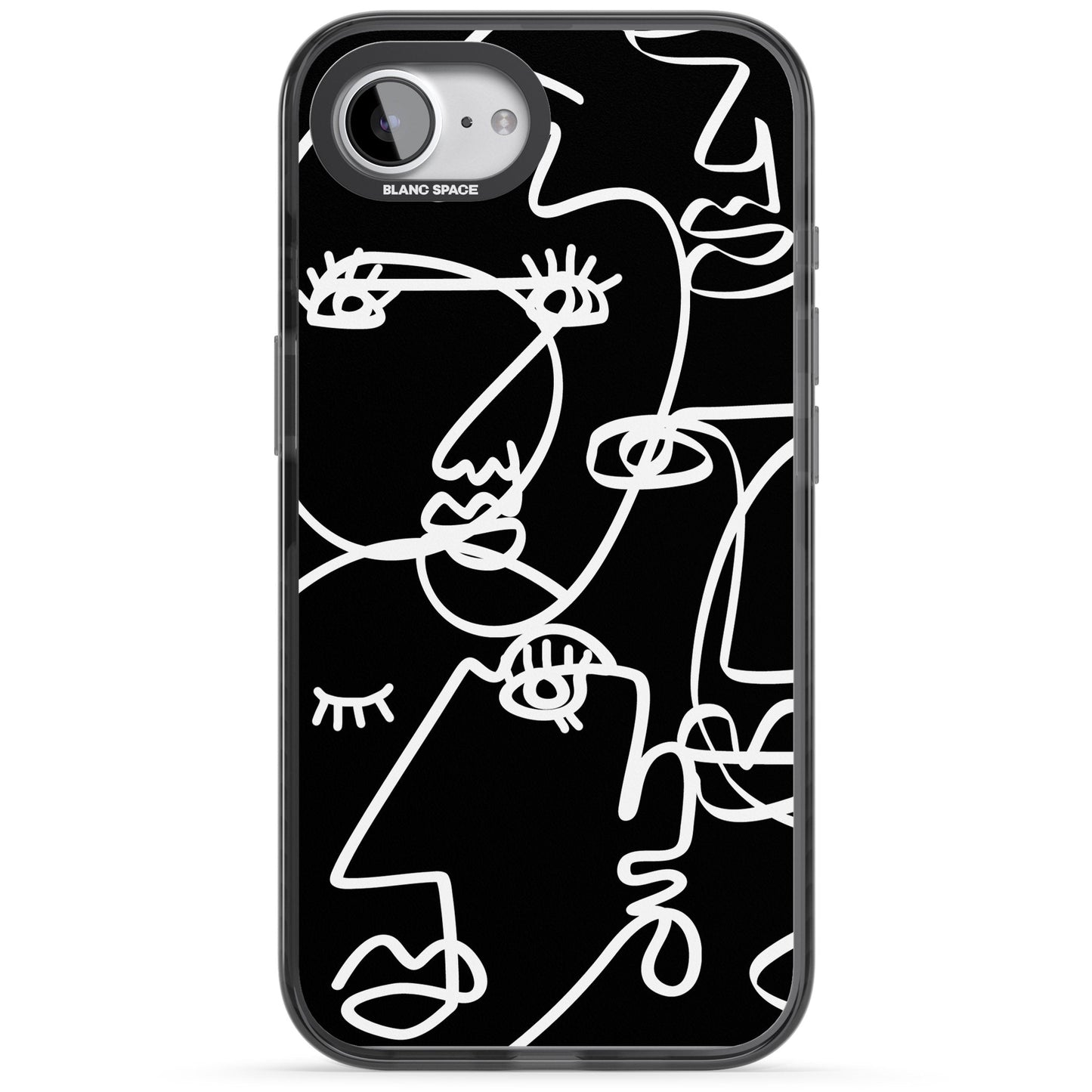 Art abstrait au trait blanc et noir