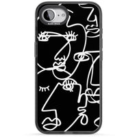 Art abstrait au trait blanc et noir