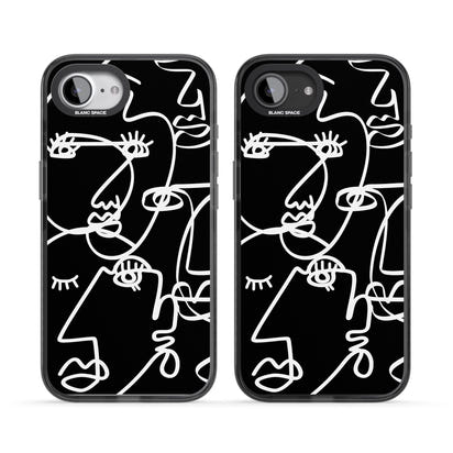 Art abstrait au trait blanc et noir