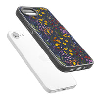 Grappe de feuilles de fleurs sauvages bleu marine