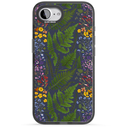 Busy Floral And Fern Design Navy