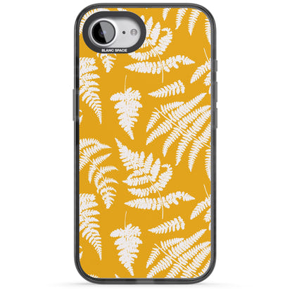 Motif fougère sur fond jaune