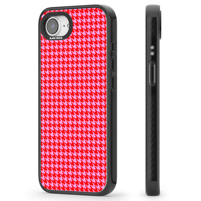 Pied-de-poule rose fluo et rouge