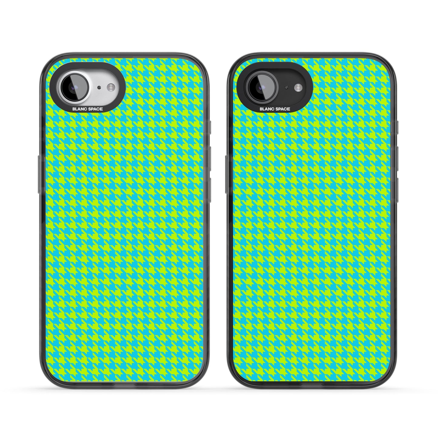 Neon Lime & Turquoise Houndstooth