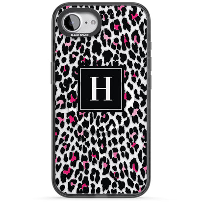 Personalised Clear Pink Leopard Monogram