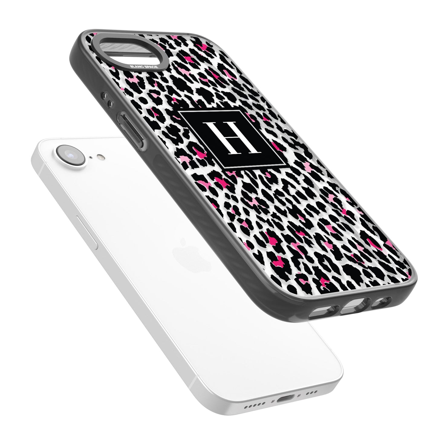 Personalised Clear Pink Leopard Monogram