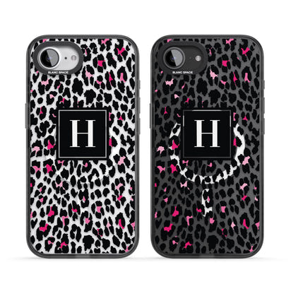 Personalised Clear Pink Leopard Monogram