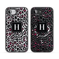 Personalised Clear Pink Leopard Monogram