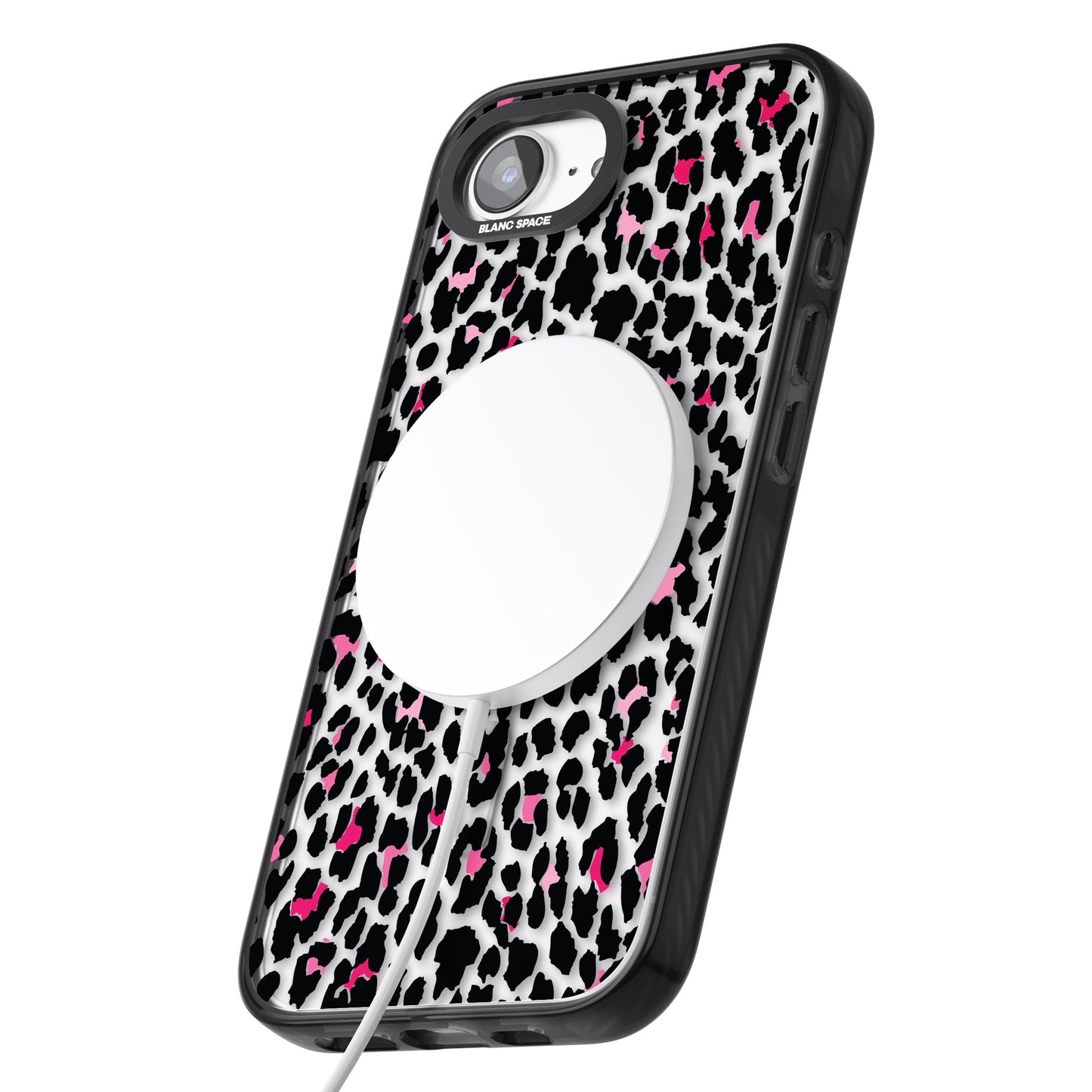 Personalised Clear Pink Leopard Monogram