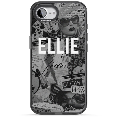 Personalisierte Vintage-Collage in Graustufen