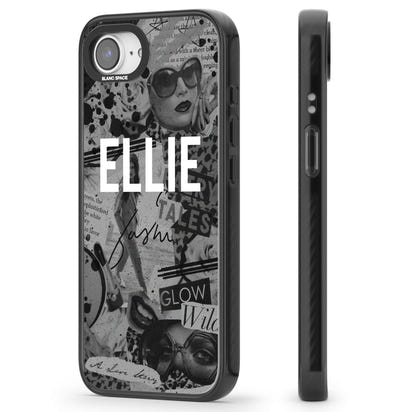 Personalisierte Vintage-Collage in Graustufen