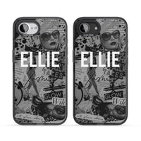 Personalisierte Vintage-Collage in Graustufen