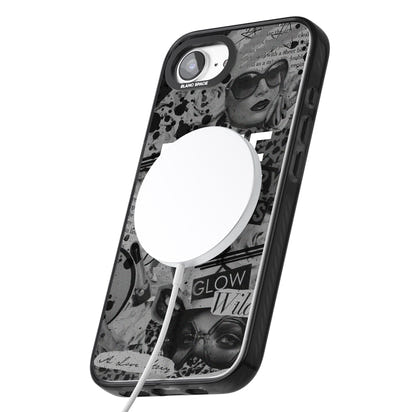 Personalisierte Vintage-Collage in Graustufen