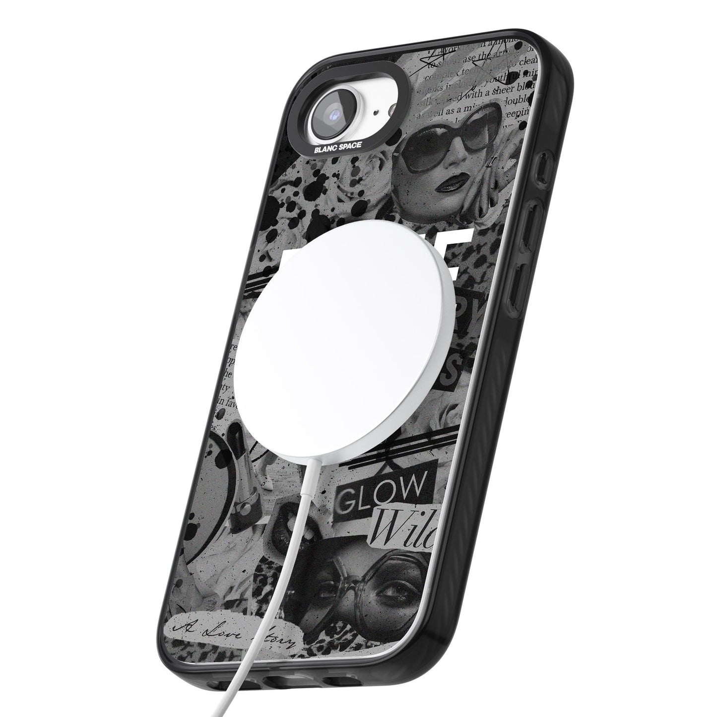 Personalisierte Vintage-Collage in Graustufen