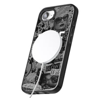 Personalisierte Vintage-Collage in Graustufen