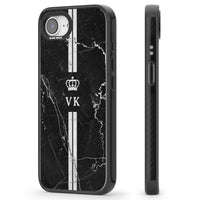 Personalised Black Marble Stripe Initials