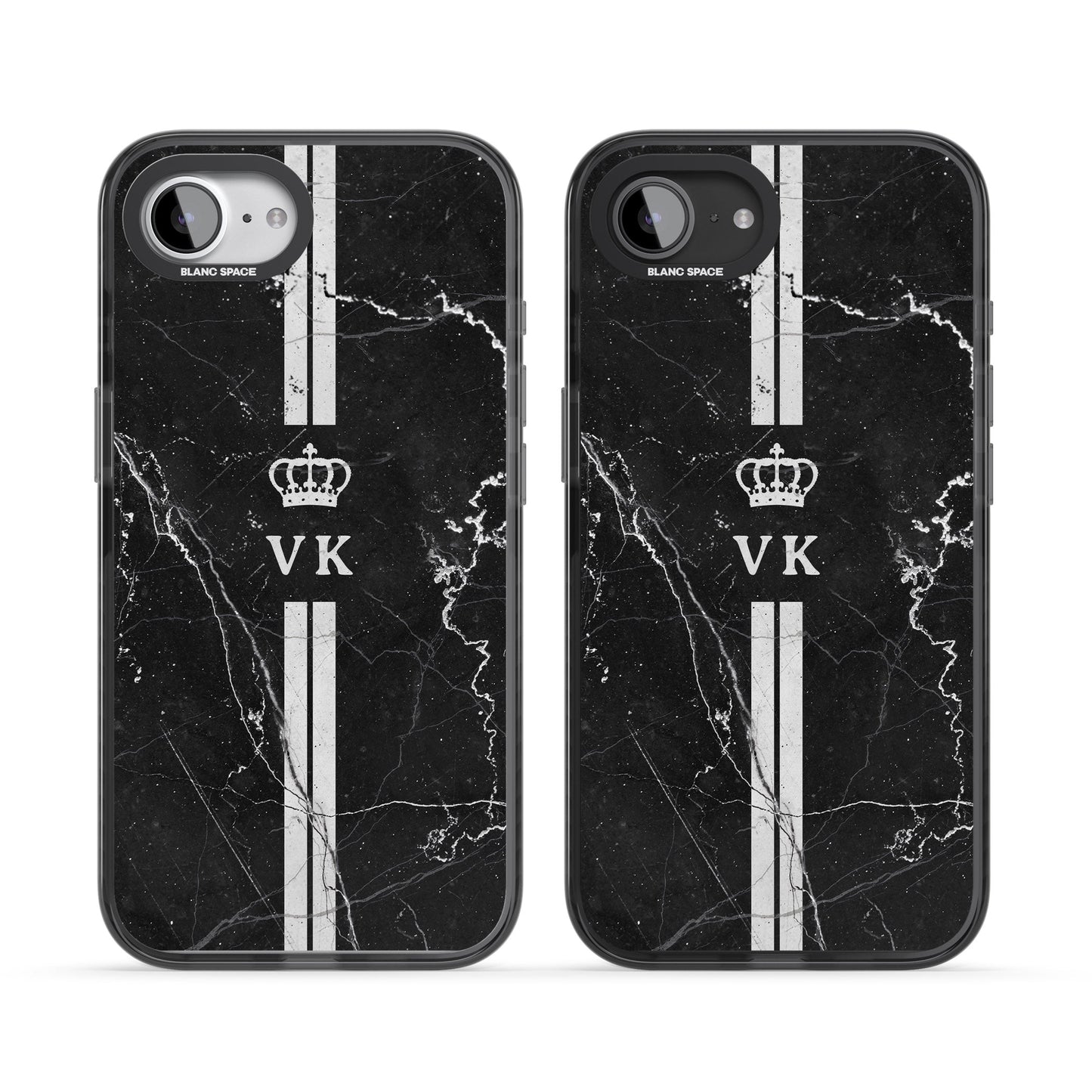 Personalised Black Marble Stripe Initials