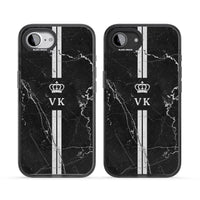 Personalised Black Marble Stripe Initials