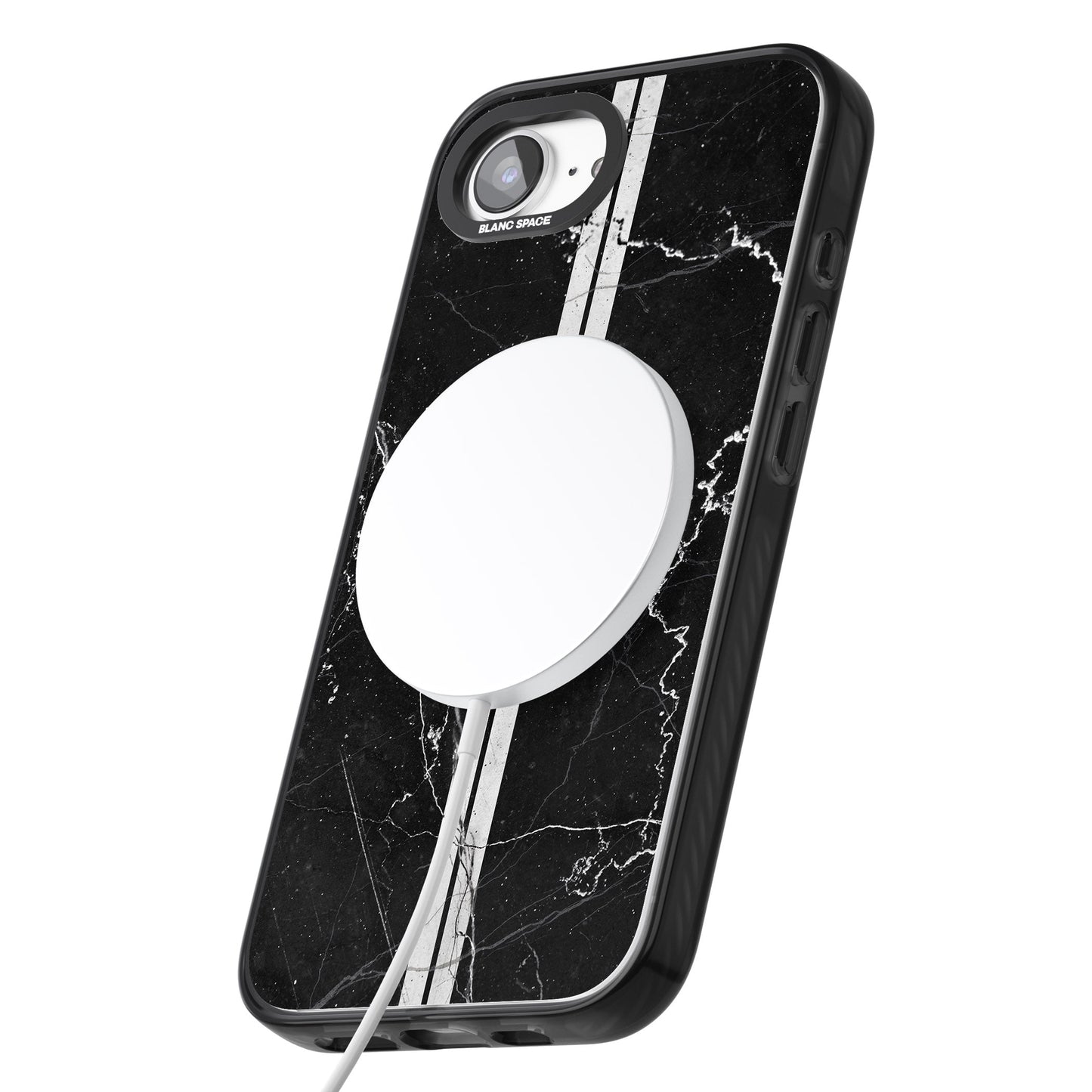 Personalised Black Marble Stripe Initials