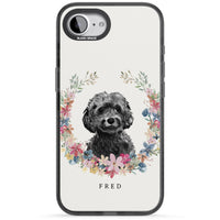 Personalised Black Cockapoo Floral Portrait