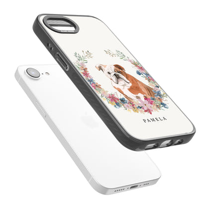 Personalised English Bulldog Floral Portrait