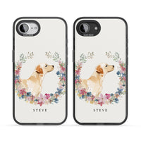 Personalised Yellow Labrador Floral Portrait