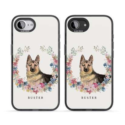 Personalised German Shepherd Floral Portrait