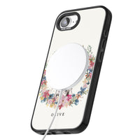 Personalisiertes Blumenporträt eines schwarzen Cocker Spaniels