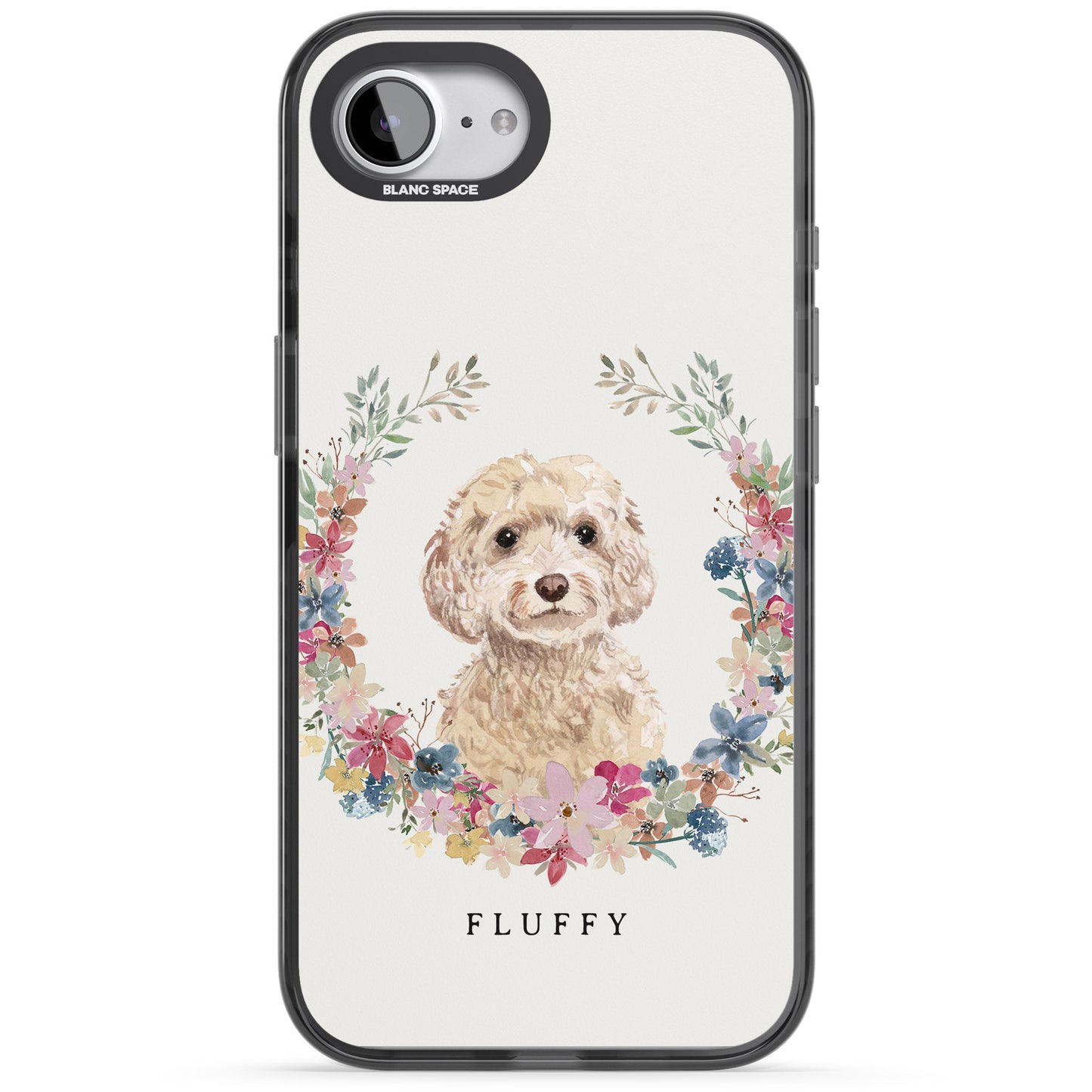 Personalised Champagne Cockapoo Floral Portrait