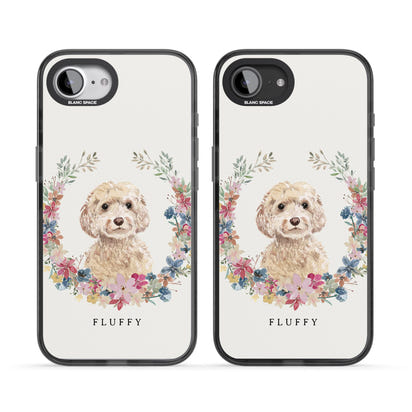 Personalised Champagne Cockapoo Floral Portrait