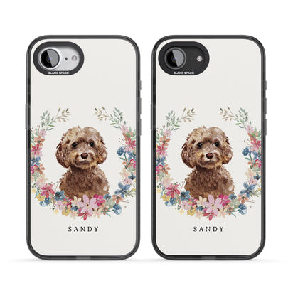 Personalised Brown Cockapoo Floral Portrait
