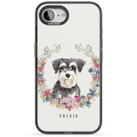 Personalised Watercolor Schnauzer Floral Portrait