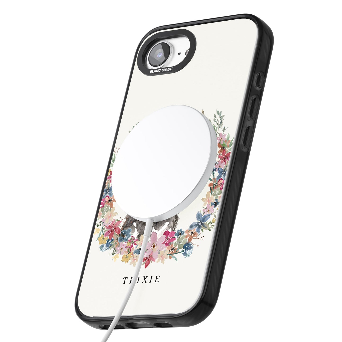 Personalised Watercolor Schnauzer Floral Portrait