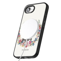 Personalised Watercolor Schnauzer Floral Portrait