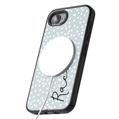 Écriture cursive verticale personnalisée et points