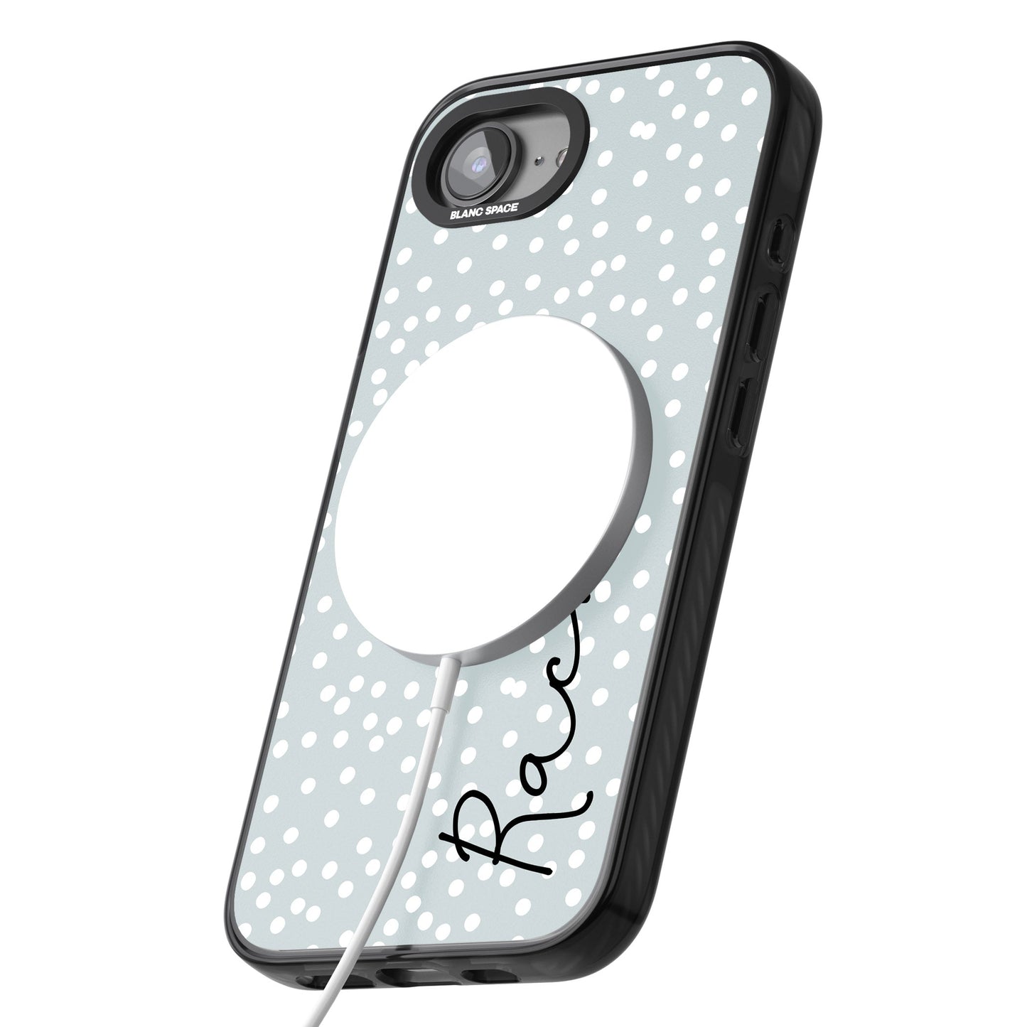 Écriture cursive verticale personnalisée et points