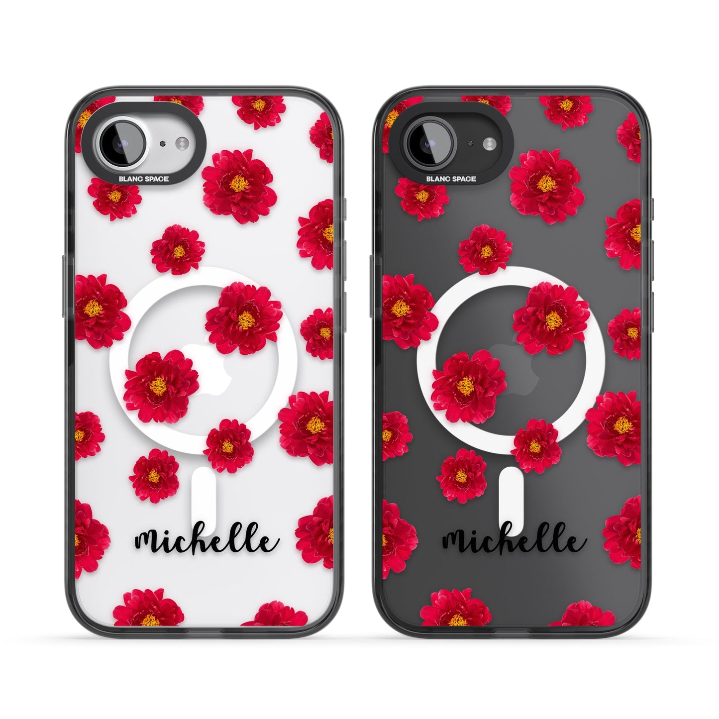 Personalised Red Peonies & Cursive