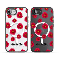 Personalised Red Peonies & Cursive