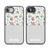 Personalised Light Floral Pattern & Stripes