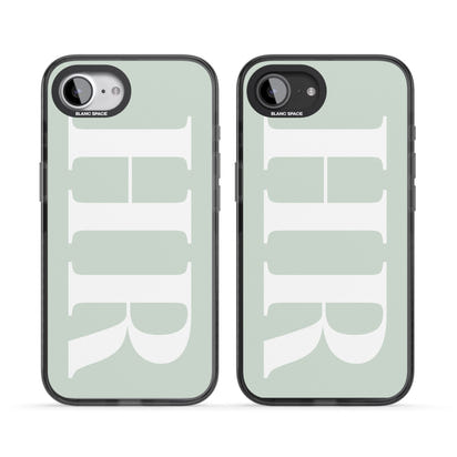 Lettres personnalisées blanches et vert d'eau