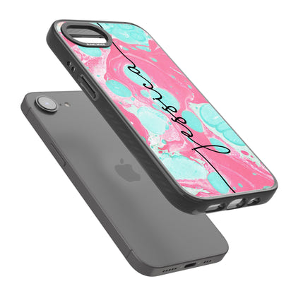 Personalised Turquoise & Pink Marbled