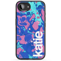 Personalisiertes marineblau-türkisfarbenes Marmor-Design