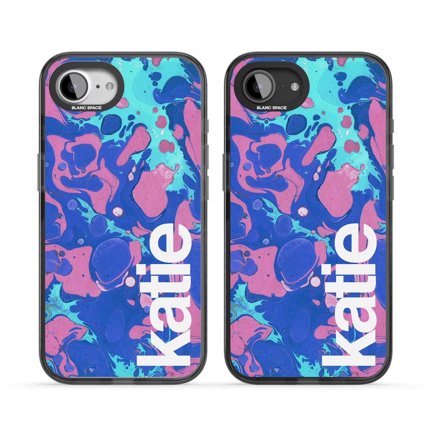 Personalisiertes marineblau-türkisfarbenes Marmor-Design